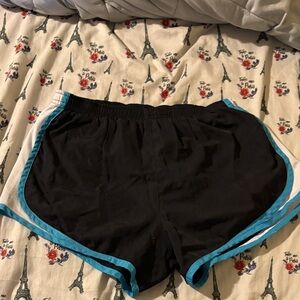 Jockey Women's Black Shorts with Blue Trim